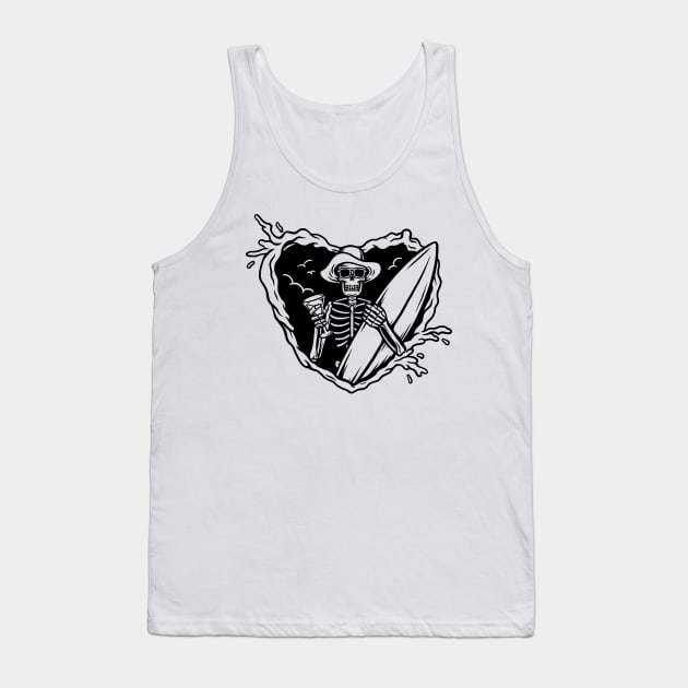 heart surf skeleton Tank Top by PSYCH90